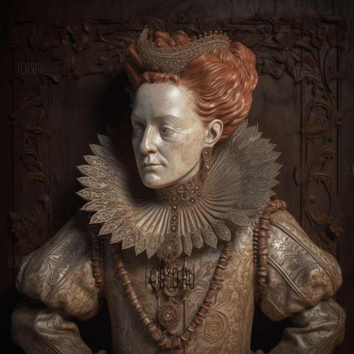 Elizabeth I 3 stl model for CNC